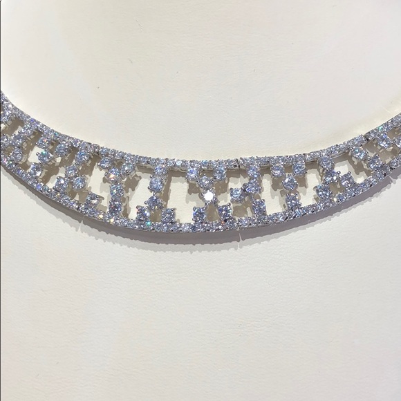 Bridal Jewelry Simulated diamond 💎 Bridal mother of bride Necklace jewelry - Picture 3 of 7